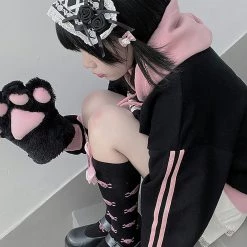 Juwas Cute Cartoon Print Warm Hoodie