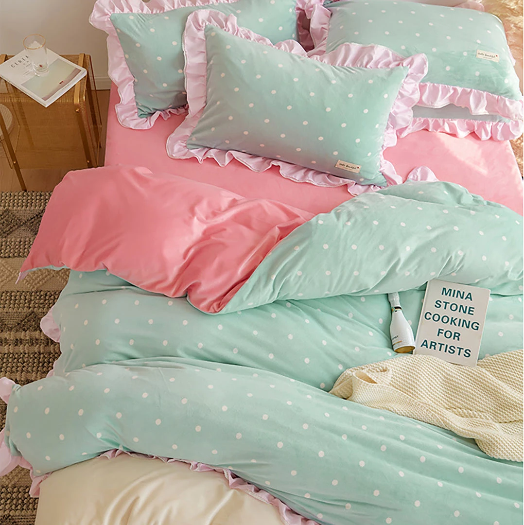 Juwas Candy Pastels Polka Dot Bedding Set NEW ARRIVAL 6 Juwas Candy Pastels Polka Dot Bedding Set NEW ARRIVAL