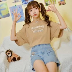 Juwas Running Sheep Choker Shirt NEW ARRIVAL