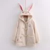Juwas Bunny Carrot Embroidery Hooded Coat CLOTHING