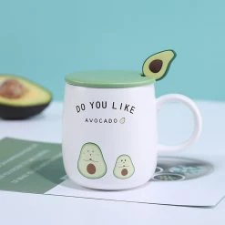 Juwas NEW ARRIVAL Lovely Green Avocado Mug With Lid