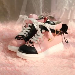 Juwas Lolita Irregular Two-Tone High Cut Sneakers NEW ARRIVAL