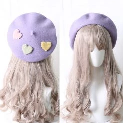 Juwas Lovely Mini Hearts Beret Hat