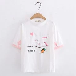 Juwas Loving Bunny Carrot Japanese Print Shirt