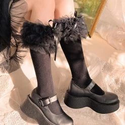 Juwas Cake Doll Tulle Flounce Lolita Stockings CLOTHING