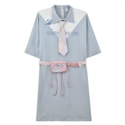 Juwas Kawaii Explorer Two-Toned Collar Midi Dress