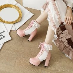 Juwas Chic Victorian Lolita Heel Martin Boots