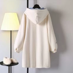 Juwas Vintage Embroidery Loose Sweatshirt Dress