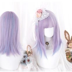 Juwas Harajuku Purple Gradient Short Bangs Wig Fashion & Beauty