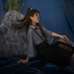 Juwas Kawaii Messenger Polo Shirt And Single Suspender Skirt NEW ARRIVAL