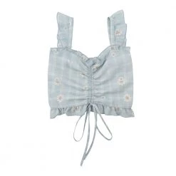 Juwas NEW ARRIVAL Summer Daisy Plaid Top And Skirt Set