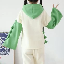 Juwas Kawaii Cartoon Dinosaur Hoodie