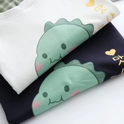 Juwas Adorable Fat Dino Fake Under Polo Sweater