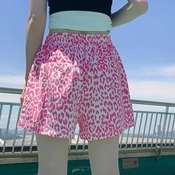 Juwas Leopard Print Loose Denim Shorts 14 Juwas Leopard Print Loose Denim Shorts