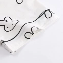 Juwas CLOTHING White Rabbit Prints Pajama Nightwear Set