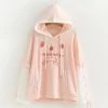 Juwas Sweet Japanese Strawberry Embroidery Hoodie CLOTHING