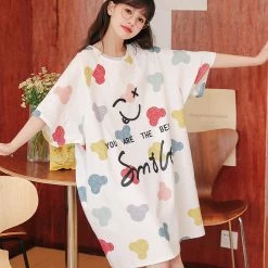 Juwas “You Are The Best” Letter Print Loose Cotton Pajamas