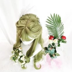 Juwas Fashion & Beauty Fruit Green Big Wave Long Curly Wig