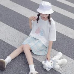 Juwas Kawaii Mr. Bear Basic Graphic T-Shirt NEW ARRIVAL