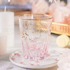 Juwas NEW ARRIVAL Cherry Blossom Glass Cup
