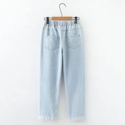 Juwas Cartoon Embroidery Coat Tie Shirt Denim Pants