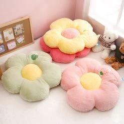 Juwas NEW ARRIVAL Kawaii Pastel Flowers Soft Chair Cushion