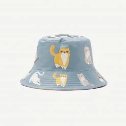 Juwas NEW ARRIVAL Cute Cats Theme Bucket Hat
