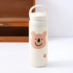 Juwas Cartoon Bear Print Thermos Bottle