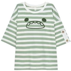 Juwas NEW ARRIVAL Cute Green Monster Shirt And Khaki Jumper