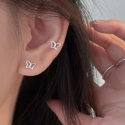 Juwas NEW ARRIVAL Mini Butterflies Silver Earrings
