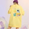 Juwas NEW ARRIVAL Cartoon Cat Print Oversize Long T-shirt
