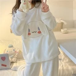 Juwas White Rabbit 3D Ears Oversized Sweater NEW ARRIVAL
