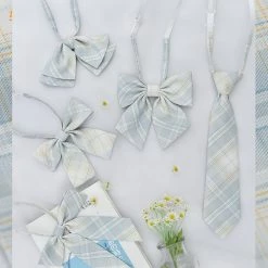 Juwas Japanese High School Plaid JK Uniform Strap Bow Ties & Tie CLOTHING