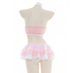 Juwas Cheeky Pink Cat Ruffled Cosplay Set