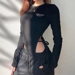 Juwas Sexy Side Lace Long Sleeve Bodysuit NEW ARRIVAL