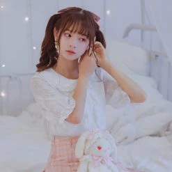 Juwas Lolita Vintage White Lace Shirt