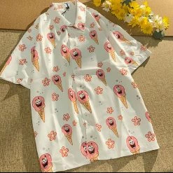 Juwas Ice Cream Print Loose Polo Top NEW ARRIVAL 11 Juwas Ice Cream Print Loose Polo Top NEW ARRIVAL