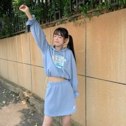 Juwas Pick Me Rabbit Print Sweatshirt Skirt Set CLOTHING 13 Juwas Pick Me Rabbit Print Sweatshirt Skirt Set CLOTHING