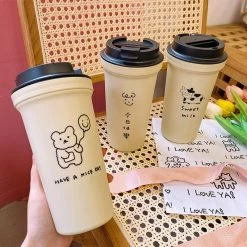 Juwas Kawaii Bear And Cow Hot Beverage Cup NEW ARRIVAL