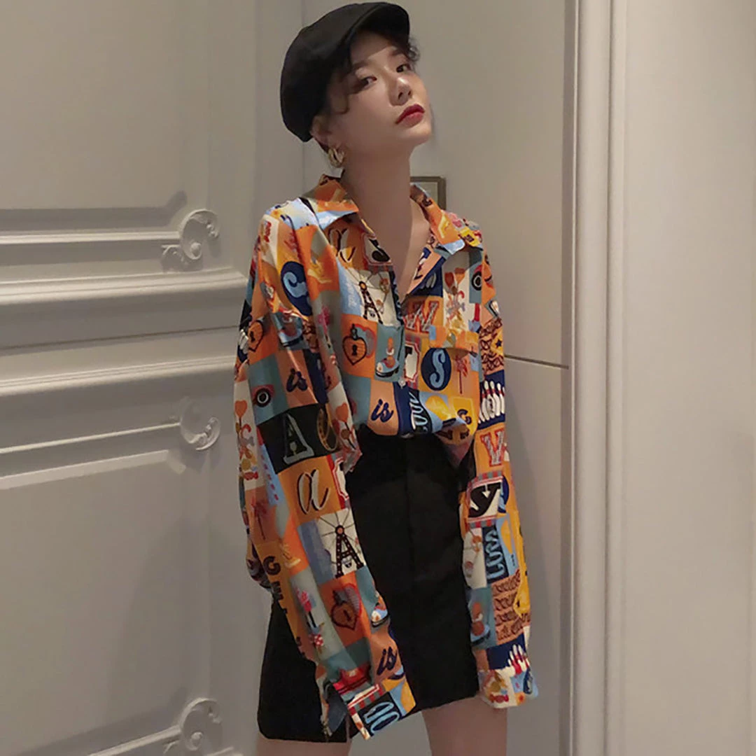 Juwas Vintage Color Block Long Sleeve Shirt NEW ARRIVAL 6 Juwas Vintage Color Block Long Sleeve Shirt NEW ARRIVAL