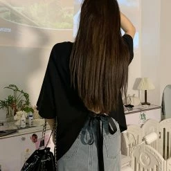 Juwas Butterfly Print Round Collar T-shirt NEW ARRIVAL