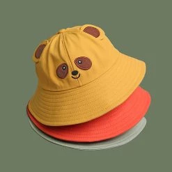 Juwas Cute Bear Bucket Hat CLOTHING