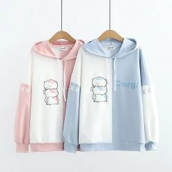 Juwas CLOTHING Corgi Print Hoodie