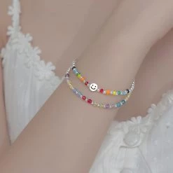 Juwas Fashion & Beauty Rainbow Beads Hand Bracelet Charm