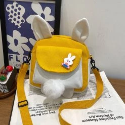 Juwas NEW ARRIVAL Cartoon Rabbit Ears Canvas Crossbody Bag