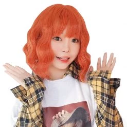 Juwas NEW ARRIVAL Red Flame Wavy Bob Cut Cosplay Wig