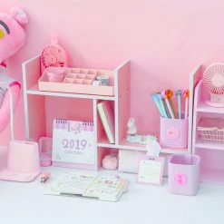 Juwas NEW ARRIVAL Sweet Pink Irregular Desk Organizer