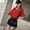 Juwas Punk Red Cross Streetwear Choker Top NEW ARRIVAL