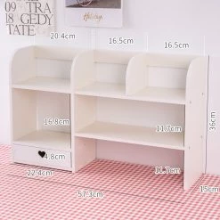 Juwas NEW ARRIVAL Kawaii Cream White Mini Desk Shelf Organizer