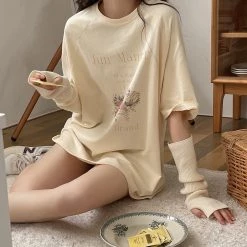 Juwas Vintage Floral Loose T-shirt